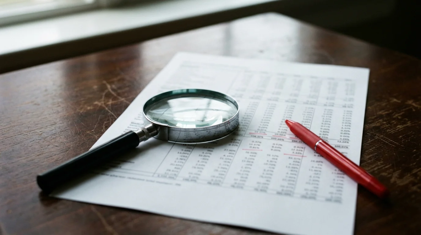 Lupa sobre un documento con cuotas de apuestas de fútbol resaltadas en un escritorio