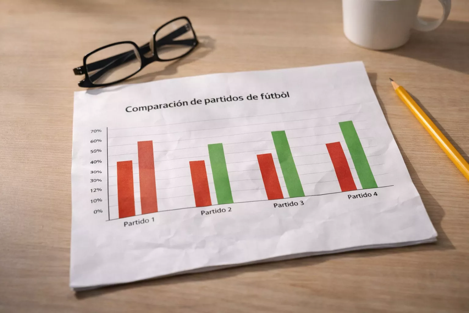 Documento con gr&aacute;fico de barras simple mostrando comparativa de datos de equipos